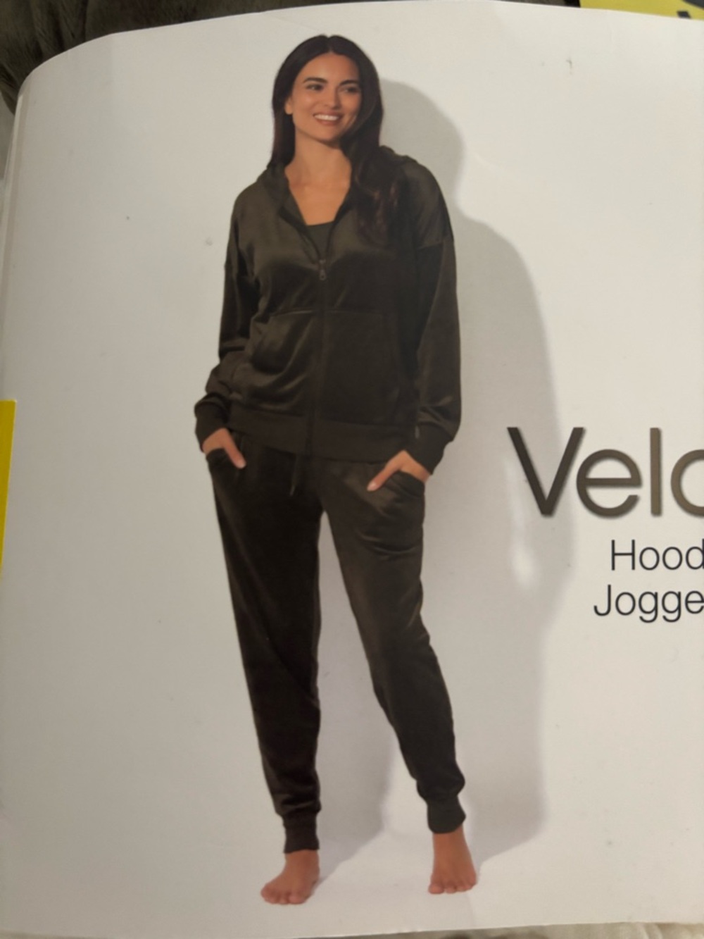 NEW NWT Felina Velour Hoodie & Jogger Set - Olive Green Small
